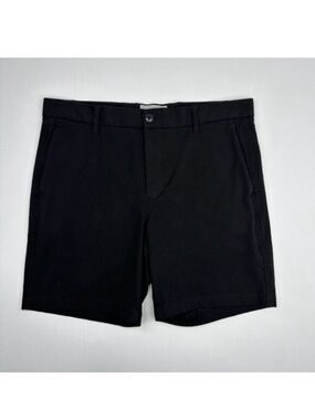 Everlane Performance‎ Chino Shorts Black Size 33-35 Stretch Cotton 7 Inch Inseam